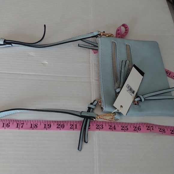 Isabelle Vegan Light Blue Crossbody Bag - Picture 5 of 9